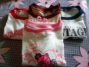 combo of 4 Cute Graphic Crop Tops