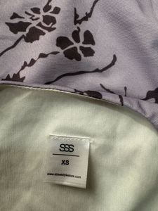Purple Floral Print Long Sleeve Top