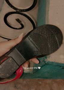 Red Platform Heel Sandals