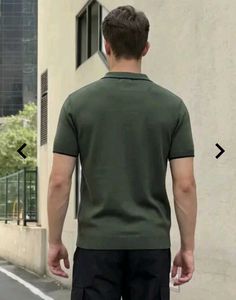 Men's Green Knit Polo Shirt