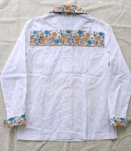White Floral printed Button-Up Shirt