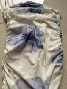 Floral Strapless Ruched Dress