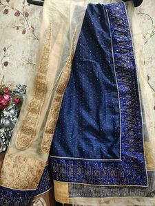 Women Swaroski Half Net Silk Saree
