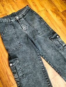 ⚡Stylish Acid Wash Cargo Jeans