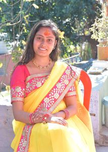 Beautiful Yellow Saree with Pink Border