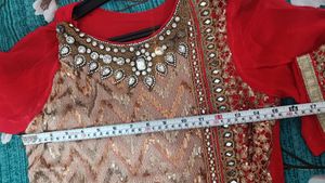 Embellished Red &amp; Gold Kurta🌹