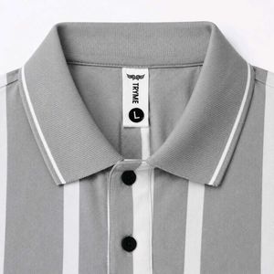 Men's Grey Striped Polo T-Shirt