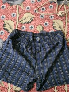 Jockey Blue Plaid Boxers(Elastic need replacement)