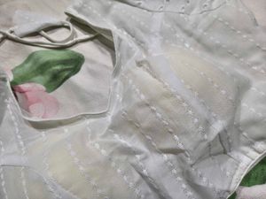 White Eyelet Blouse with Tie Back