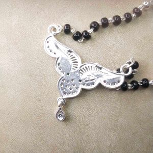 Elegant Pure Silver Mangalsutra with beaded chain