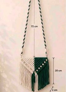 Boho Macrame Fringe Crossbody Bag, crochet