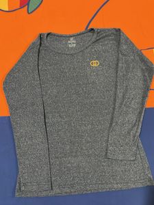 Grey Gucci Logo T-Shirt