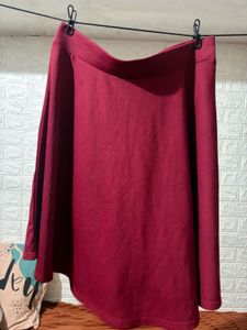 Maroon A-line Skirt