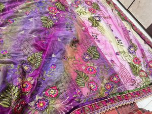 y2k mumma half net chatpate saree