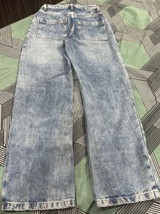 Vintage Wash Wide Leg Jeans