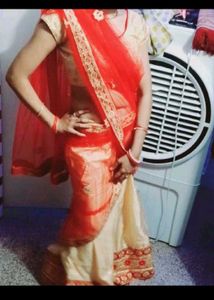 Elegant Orange & Gold Lehenga Choli