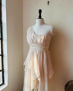 Koovs OffWhite One Shoulder Dress