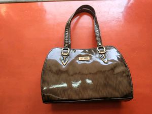 Chic Brown Patent Leather Handbag