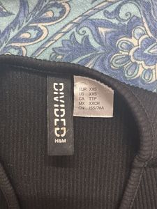 H&amp;M Black Ruched Front Top