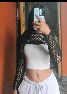 Black Crochet Arm Warmers/Bolero