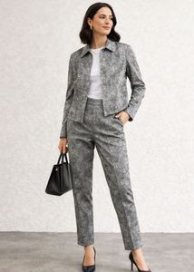 Stylish Textured Co-ord Set Jacket with Pants