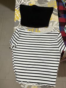 Chic Striped showing crop top and H&amp;M tube to