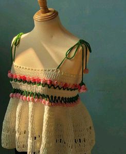 Handmade Crochet Floral Top