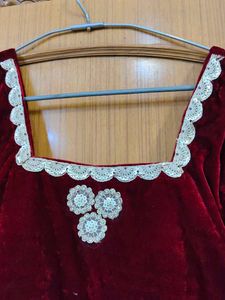 Velvet Blouse with Embellishments