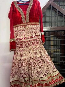 Red &amp; Gold Embroidered Lehenga Choli