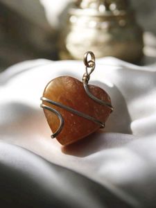 Golden Quartz Crystal Pendant - Large