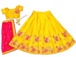 Vibrant Yellow Embroidered Lehenga Choli Set