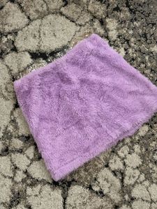 Lavender Faux Fur Mini Skirt