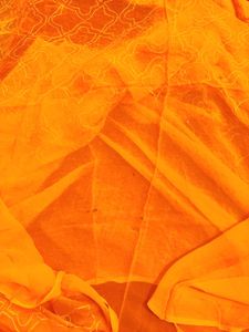 Orange Embroidered Saree( pure chiffon)✨