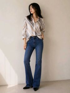 Chic Abstract Print Button-Up Shirt