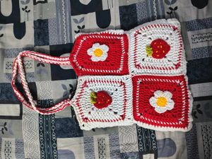Premium Crochet Square Bag with zip and inner