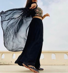 Elegant Black Polka Dot Kurta Set
