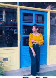 Stylish Yellow Puff Sleeve Top