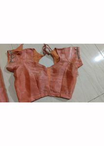 Elegant Peach Embroidered Saree