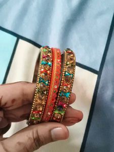 Classy rajasthani wear stone bangle set