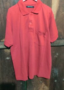 Red Cotton Caney Polo Shirt