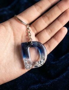 Resin Letter D Keychain
