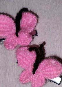 Adorable Pink Butterfly Hair Clips
