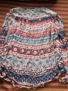 Boho Print Long Sleeve Tunic Top