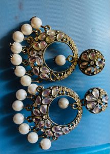 Elegant Pearl & Crystal Dangle Earrings