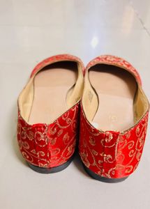 Partywear Red Brocade Ballet Flats