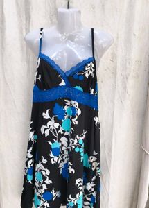 I. Floral Nightgown with Lace Trim