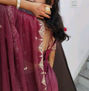 Elegant Maroon Saree