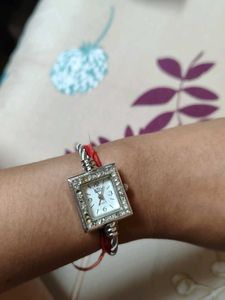 Sparkling Square Face Bangle Watch