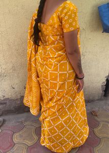 Vibrant Yellow Bandhani Saree