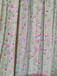 Light Green Floral Pleated Skirt
